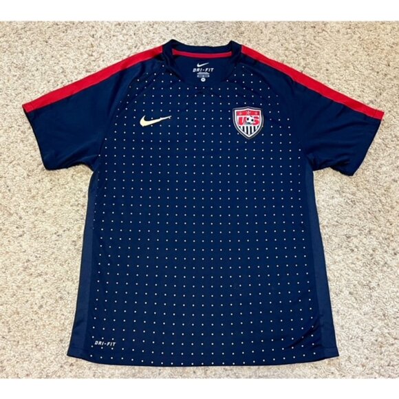 Team USA Men's Nike Dri Fit 2011 Navy Showtime Training Top Jersey Size Medium M - Picture 1 of 4